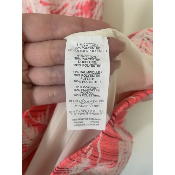 J. Crew Sun Faded Tropical Sheath Dress Size 10 Cotton Textured Knit Preppy - Picture 4 of 6